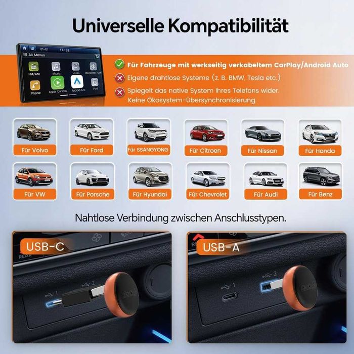 Carlinkit Mini Ultra 3 – безжичен CarPlay и Android Auto адаптер