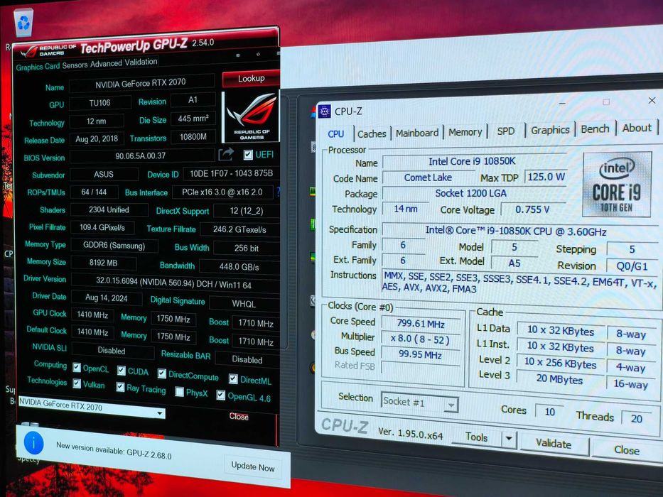 unitate gaming intel i9 10850k 48gb ssd 512gb rtx 2070