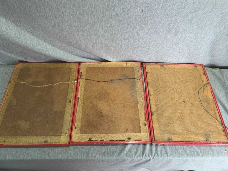 стари  три Цветни литографии Папагали Печат