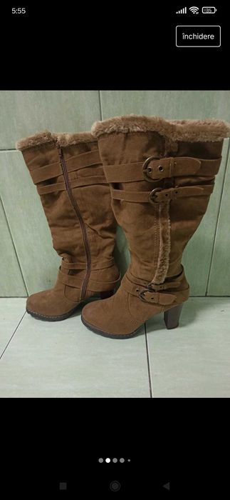 Cizme cu toc 10 cm Deichmann