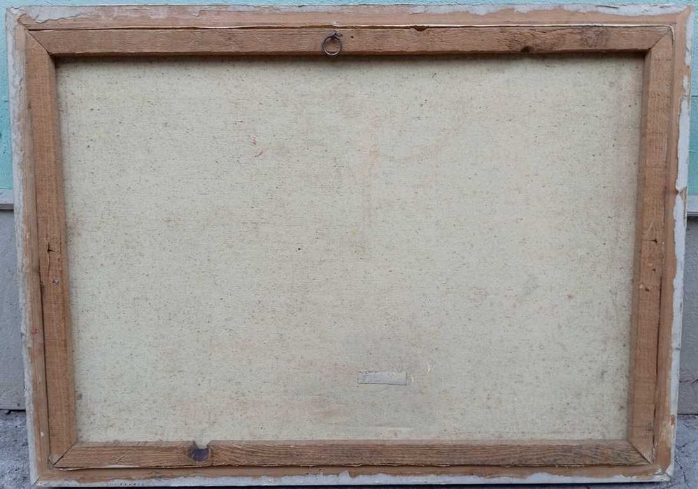 Tablou vechi - peisaj la Mediterana - semnat indescifrabil