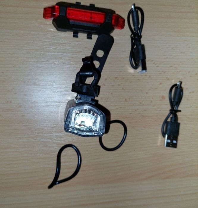 Far și stop reancarcabile cu led pentru biciclete