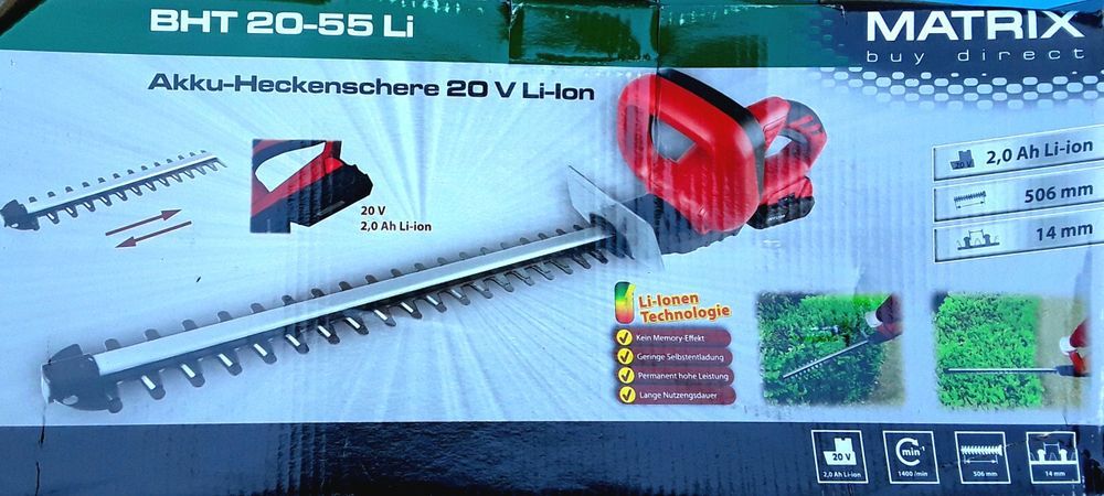 MAȘINA Tuns cu Acumulator MATRIX (Germania) 20 V 2 Ah Nouă - 295 Lei