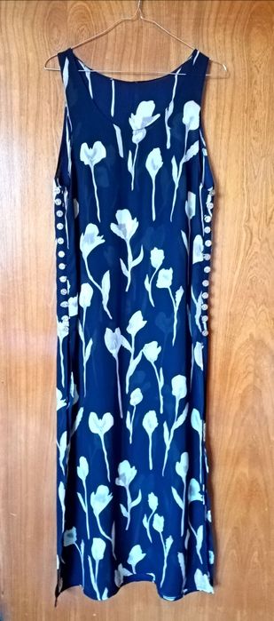 Лятна рокля с туника от изкуствена коприна M/L размер