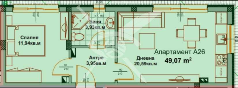 Продава се Двустаен апартамент в Айтос - 49 кв.м за 1018 €/кв.м - Снимка #1