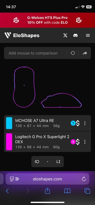 Продам мышку Mchose a7 ultra re