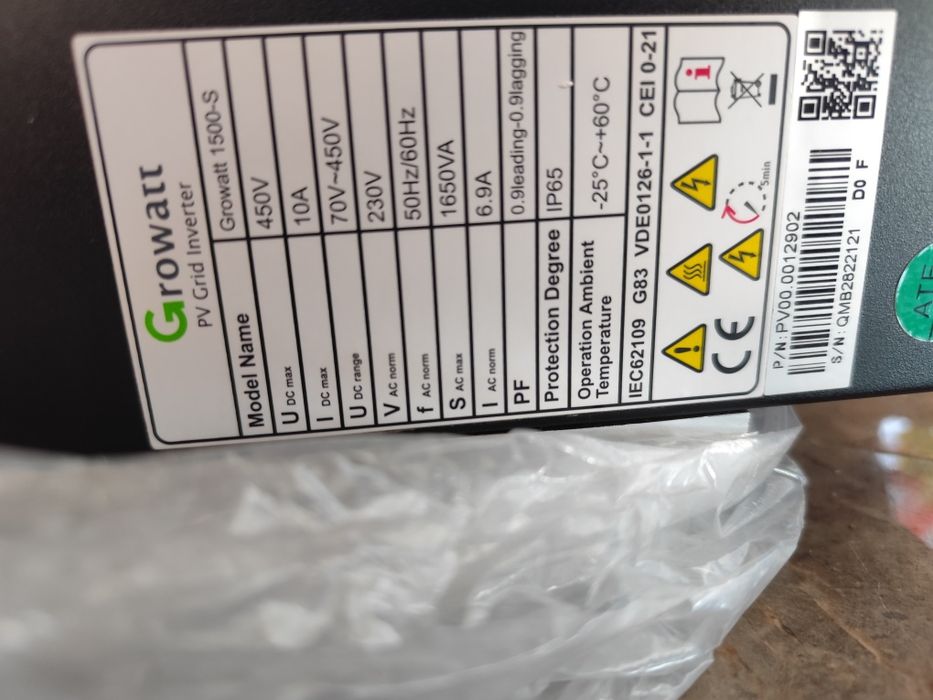 Инвертори Growatt  1,5 kw , 2 броя
