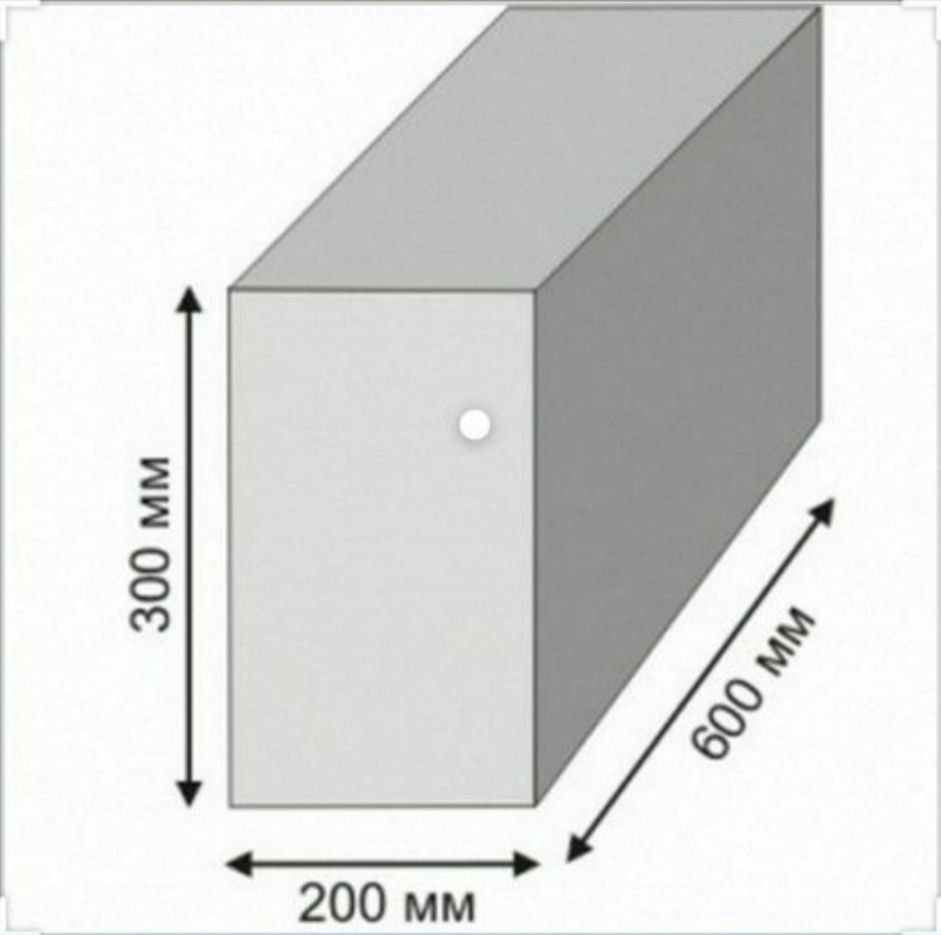 Сколько кубов в пеноблоки 600х300х200