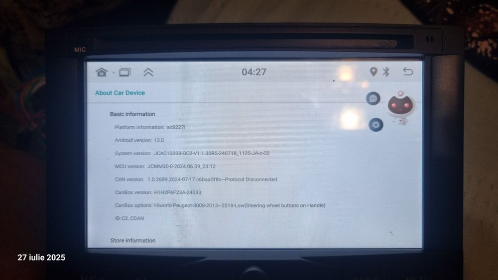 Navigatie auto android dedicata Peugeot 3008