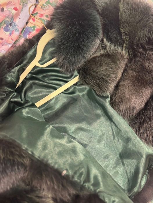 Дамско пухено яке естествен косъм