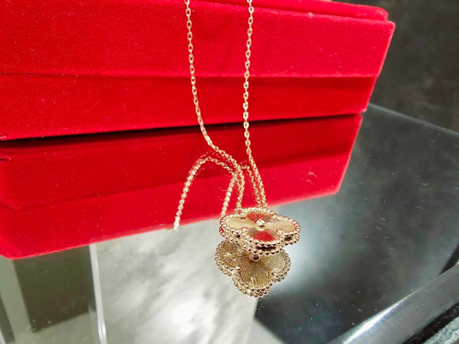 Van Cleef & Arpels VCA Rose Gold 1 Motif Alhambra Clover Дамско Колие