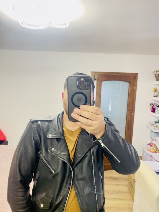 Geaca piele moto cu protectii