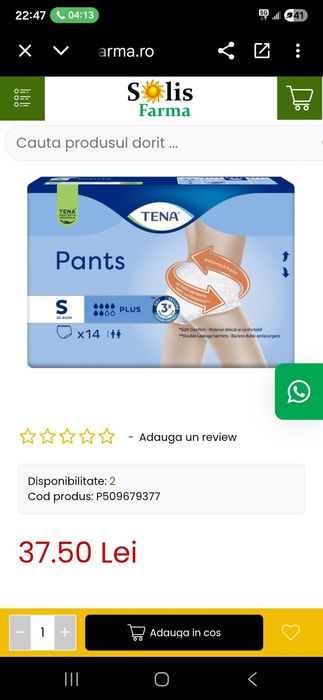 Pampers adulți marimea s
