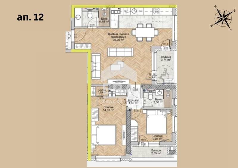 ЕРА Фаворит продава тристаен апартамент в сграда ново строителство в Л