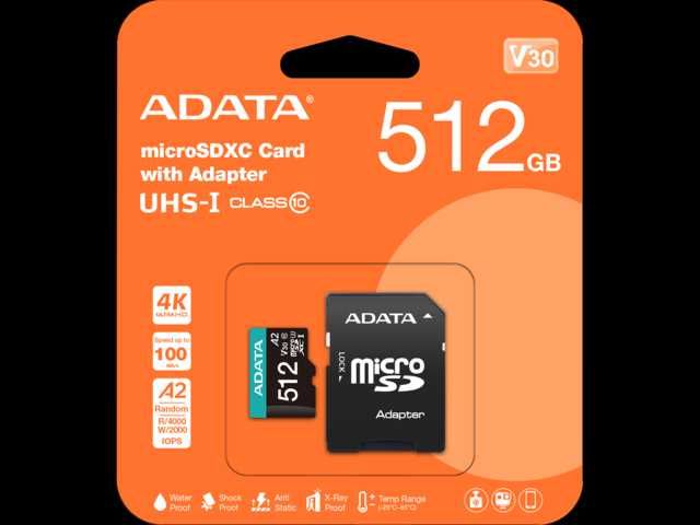 [ГАРАНЦИЯ] 512GB A-Data Premier Pro V30S UHS-I/U3/V30 microSDXC