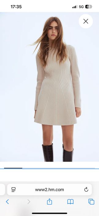 Зима Бяла Рокля H&M Divideo , размер S