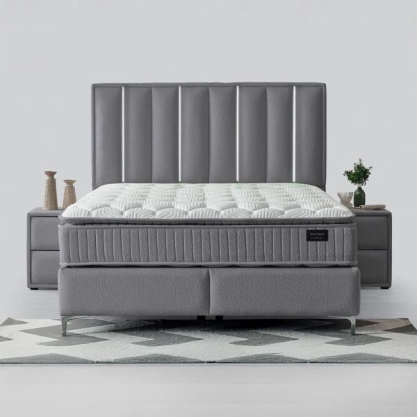 Тапицирана спалня с матрак MINI MOONLIGHT 160 х 200 - сив 16