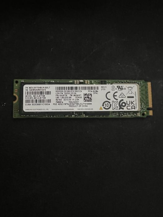 SSD NVMe Samsung OEM 1 TB, 100% health