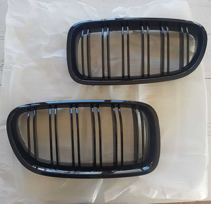 Бъбреци / Решетки за BMW F10 / F11 ; Черен Гланц Двойни