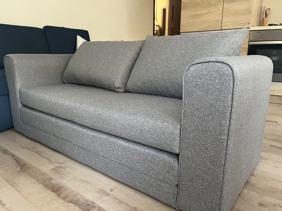 Разтегателен диван SKILLEBEKK тъмносив