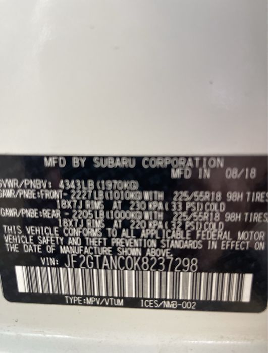 Субару Кросстрек 2018,