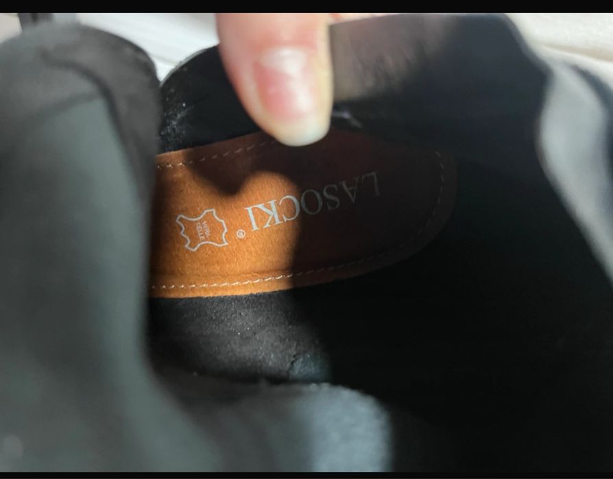 Cizme negre lungi sub genunchi din piele naturala