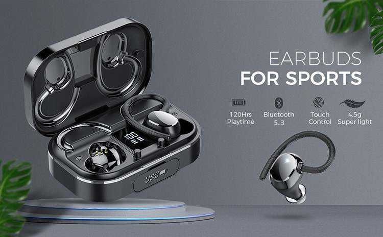 Casti audio bluetooth wireless TOPVIA®, Bluetooth 5.3, Compatibil Android&IOS, Power Bank 2600mAh