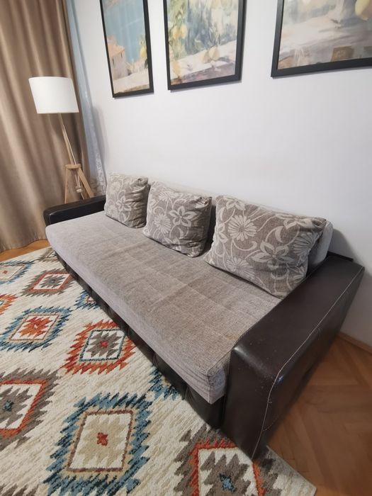 Canapea cu mânere de piele