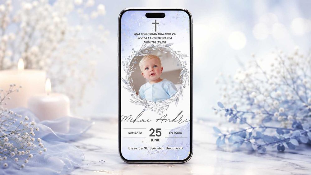 Invitații digitale de nuntă și botez personalizate