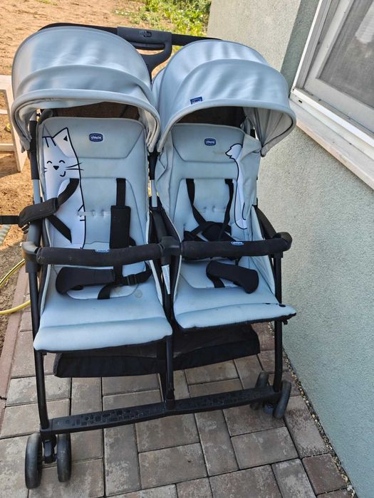Cărucior gemeni Chicco Ohlala Twin – dublu, pliabil, stare bună