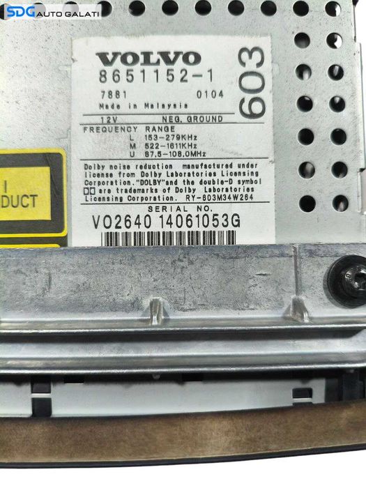 Unitate Radio CD Player Media Volvo S60 2000 - 2008 Cod 86511521 [LR1343]