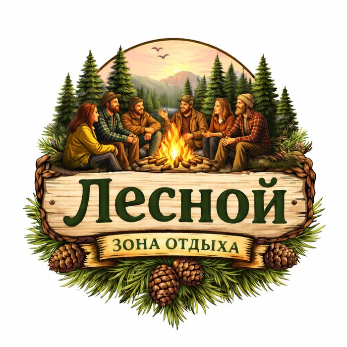 Дом, мангал, беседка в лесу