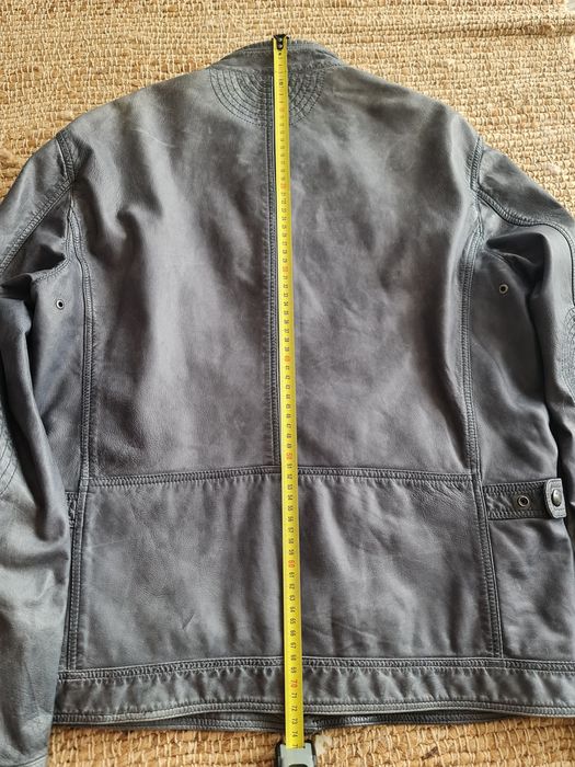Jacheta Piele Oaie Massimo Dutti model rar,Geaca ca noua,XL,gri,man