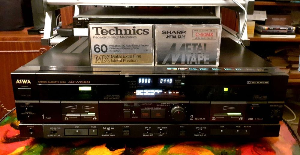 Deck Aiwa AD WX909 vârf de serie rar impecabil made in Japan