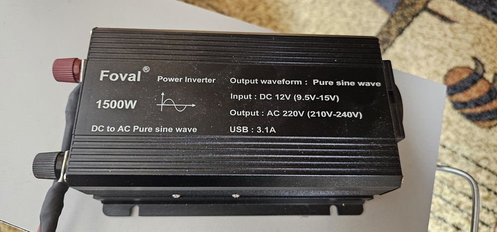 Invertor cu Undă Sinusoidală Pură de la 12V la 230V , 1500W