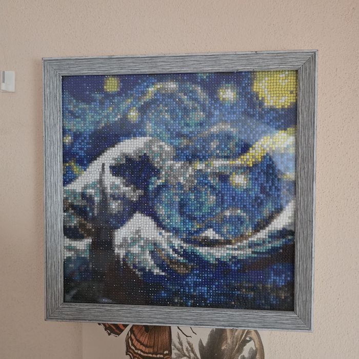 Tablou Diamond Art Handmade - Astronaut Decorativ cu Ramă