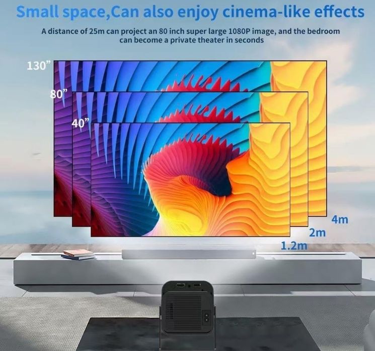 Proiector video cu  jocuri, 10000 jocuri retro, 130 inch,