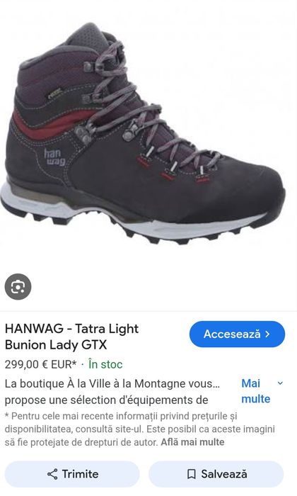 Bocancii, ghete HANWAG Tatra Light Bunion Mid Gore-Tex, Vibram, Nr. 38