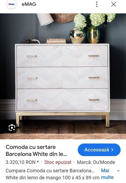 Vand mobilier comoda  lemn mango