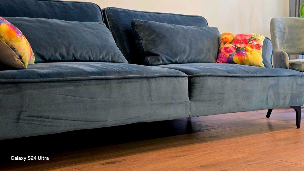 Нова цена.Дизайнерски диван Mobiladalin MANHATTAN – велур Dark Blue