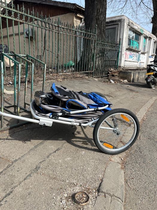 Trailer remorcă bicicletă pliabilă pentru copii, cu suspensie