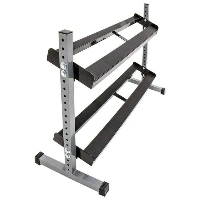 Стойка за Дъмбели 2 нива - 120 см, Поставка за Гири, Стелаж