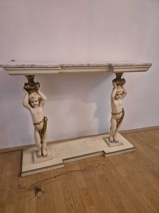 Consola vintage  cu marmura