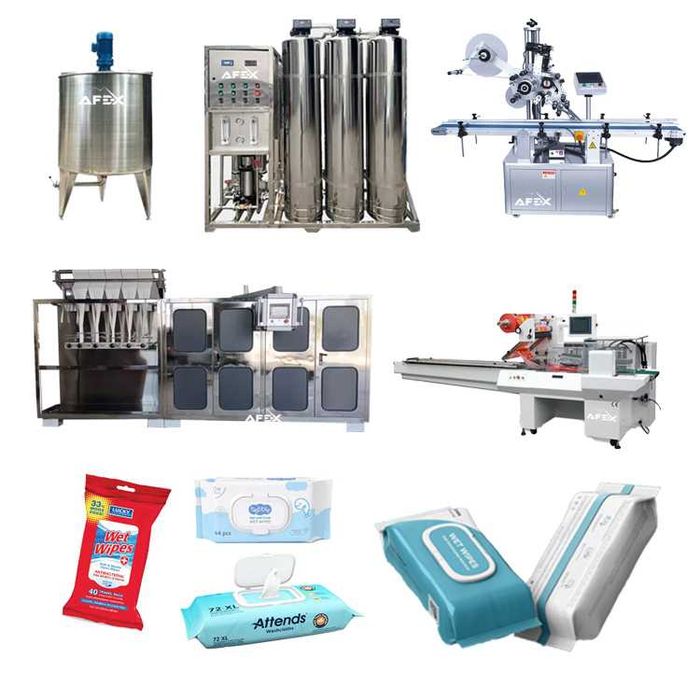 Автоматическая 6-рядная линия по производству влажных салфеток