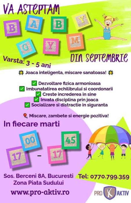 Cursuri gimnastica copii in Bucuresti