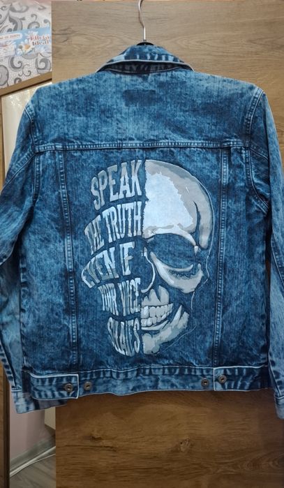 Jachetă blugi Ombre cu model