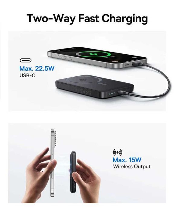 Baseus Power Bank EnerFill FM12 Qi2 Magnetic, 10000mAh 22.5W