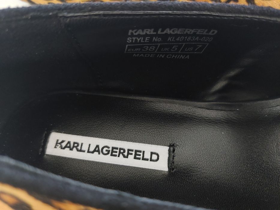 Balerini Karl Lagerfeld Konnie Mary Jane leopard, piele naturala noi, marimea 38,