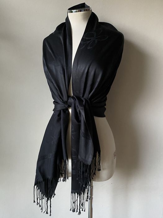 Черен шал от коприна, алпака, пашмина, кашмир, вълна/ различни видове