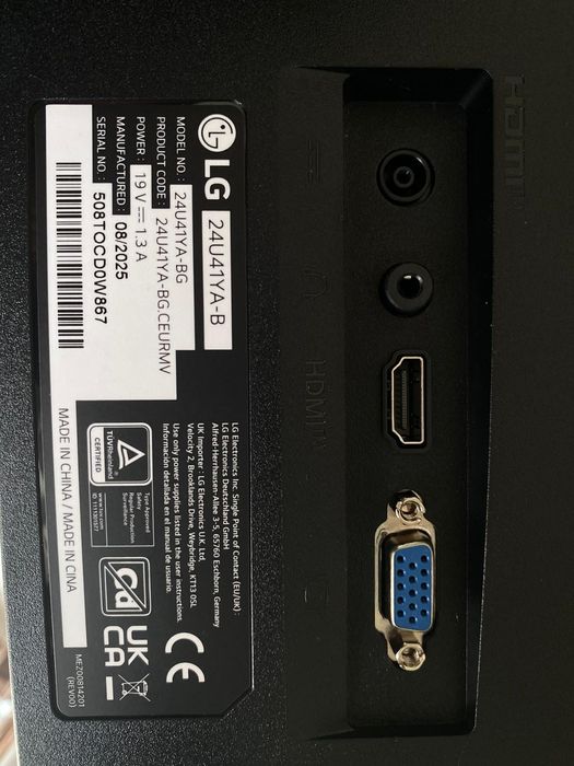Monitor LED LG 24U41YA-B, 23.8", Full HD